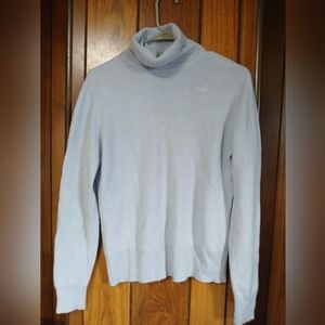 Lord & Taylor  Light Blue Turtleneck Cashmere  Sweater